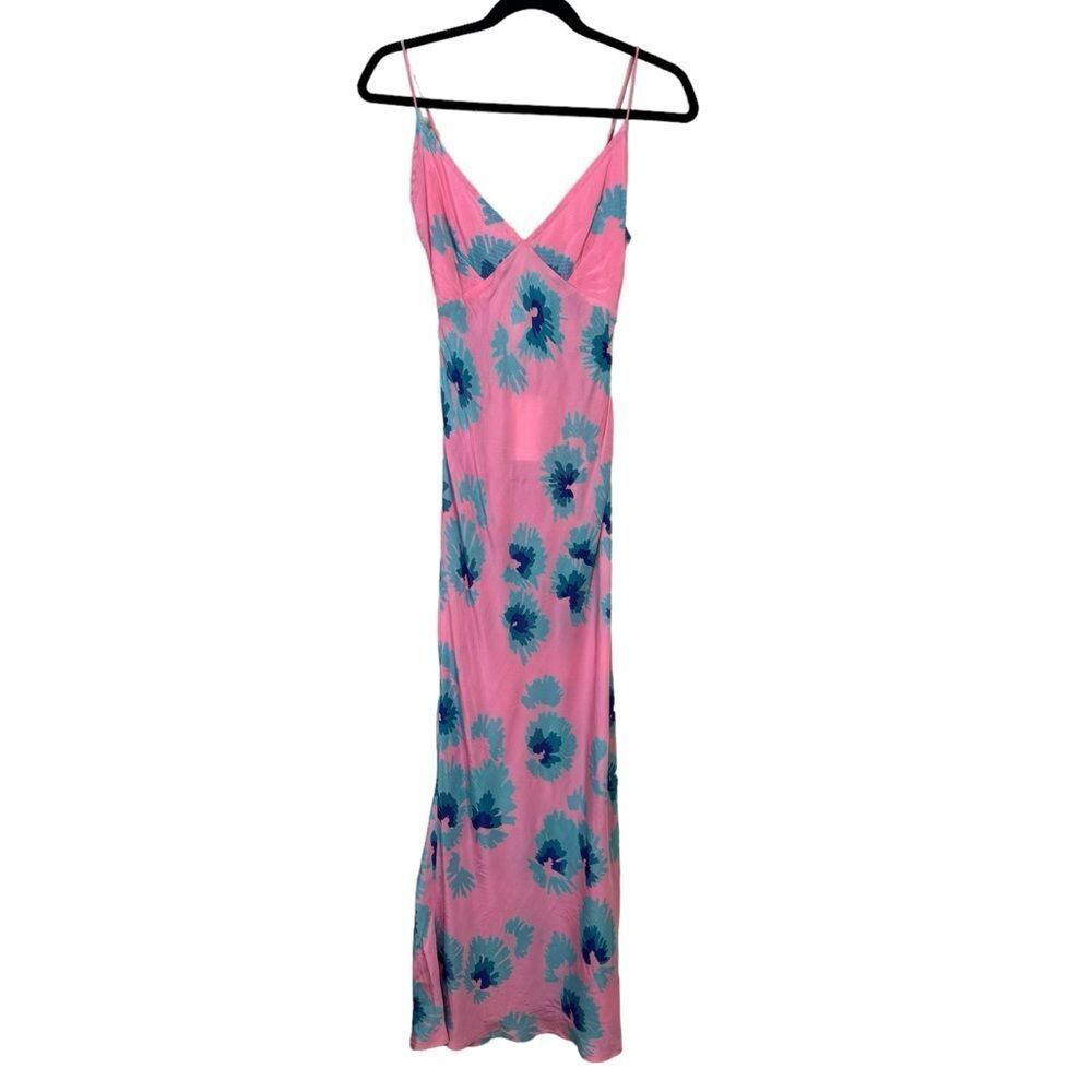 NEW Banjanan Aurora Maxi Slip Dress Pink Blue Floral Silk Size XS - Picture 5 of 11